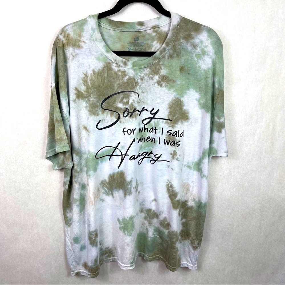 Tie Dye T-shirt Handmade Graphic Tee XL Green